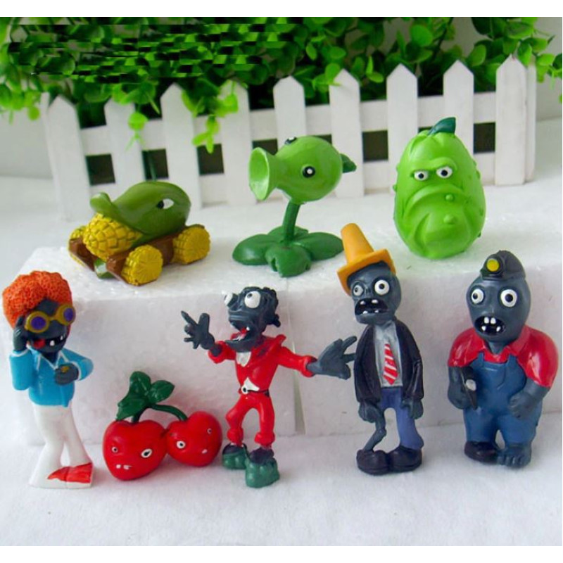 Набір №1 персонажів з гри "Plants vs Zombies" (Рослини проти зомбі),  8 шт, для дітей